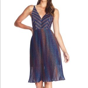 Dress The Population Haley Metallic Stripe Dress